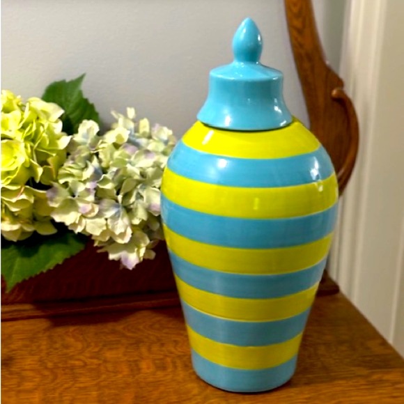 Turquoise & Lime Green Vase - Picture 1 of 8